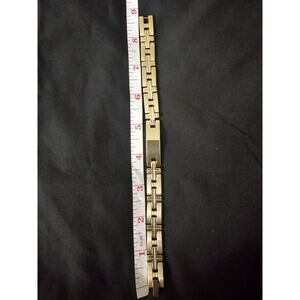 8in Gold Tone Bar Link Chain Bracelet Fashion Jewelry Rectangular Metal Design